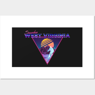 Retro Vaporwave Ski Mountain | Snowshoe West Virginia | Shirts, Stickers, and More! Posters and Art